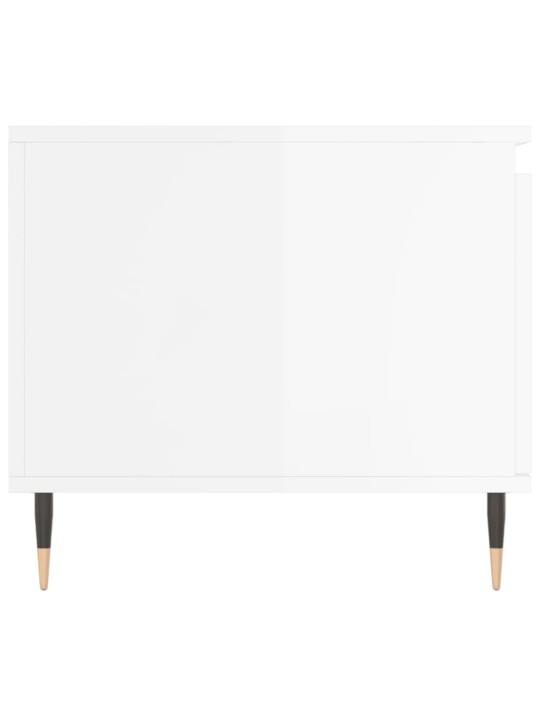 Kafijas galdiņš, spīdīgi balts, 100x50x45 cm, inženierijas koks