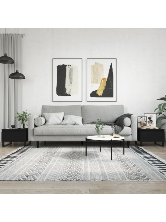 Kafijas galdiņi, 2 gab., melni, 50x46x35 cm, inženierijas koks