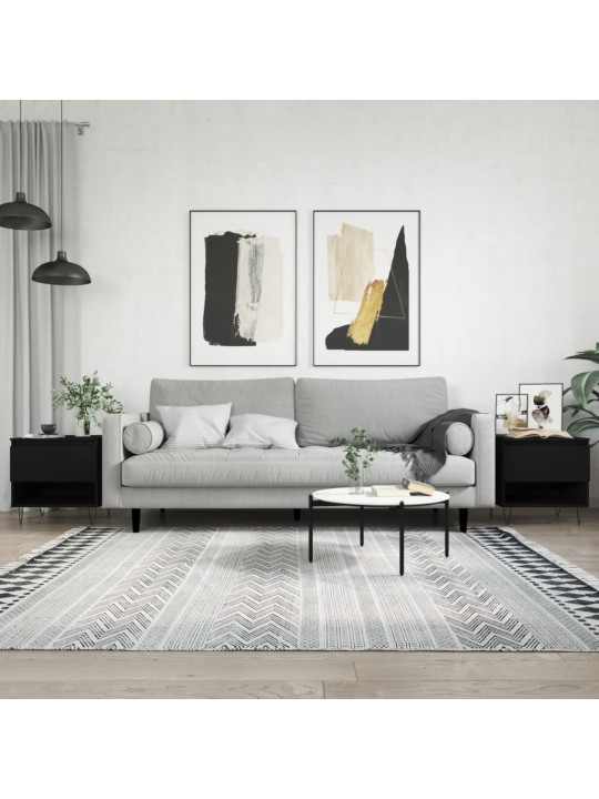 Kafijas galdiņi, 2 gab., melni, 50x46x50 cm, inženierijas koks