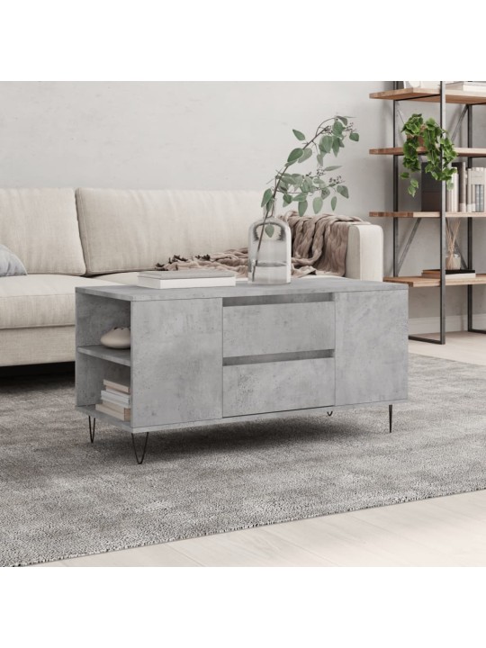 Kafijas galdiņš, betonpelēks, 102x44,5x50 cm, inženierijas koks