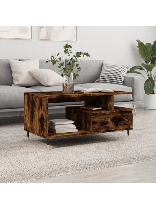Kafijas galdiņš, ozolkoka krāsa, 90x49x45 cm, inženierijas koks