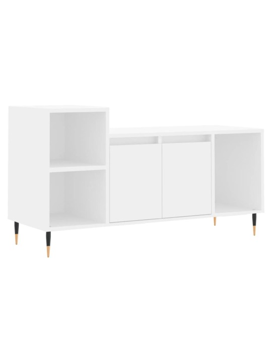 Tv skapītis, balts, 100x35x55 cm, inženierijas koks