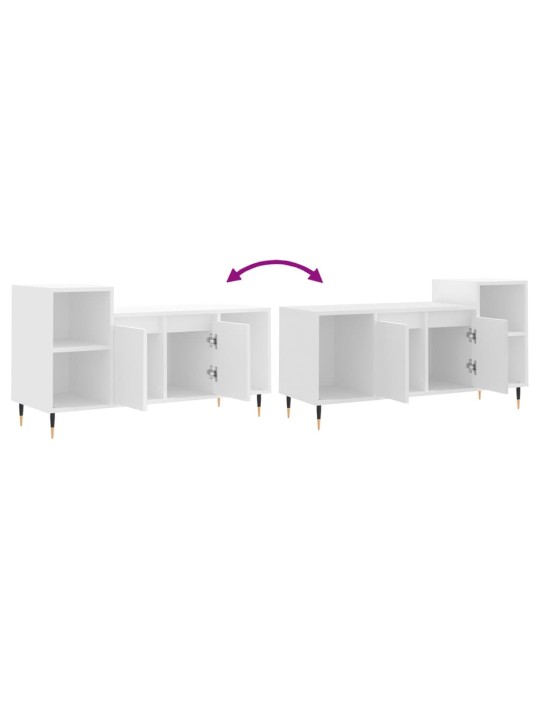 Tv skapītis, balts, 100x35x55 cm, inženierijas koks