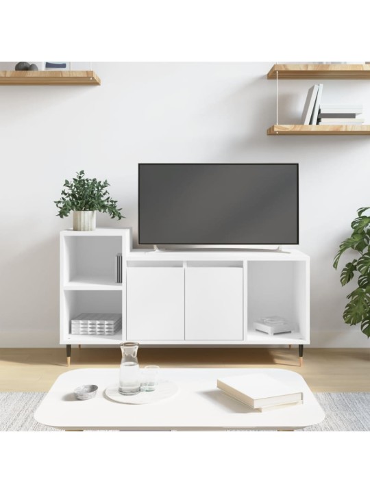 Tv skapītis, balts, 100x35x55 cm, inženierijas koks