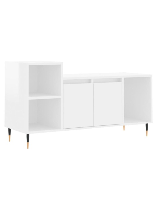 TV skapītis, spīdīgi balts, 100x35x55 cm, inženierijas koks