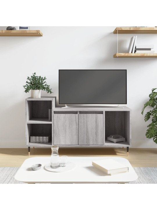 Tv skapītis, pelēcīgs, 100x35x55 cm, inženierijas koks