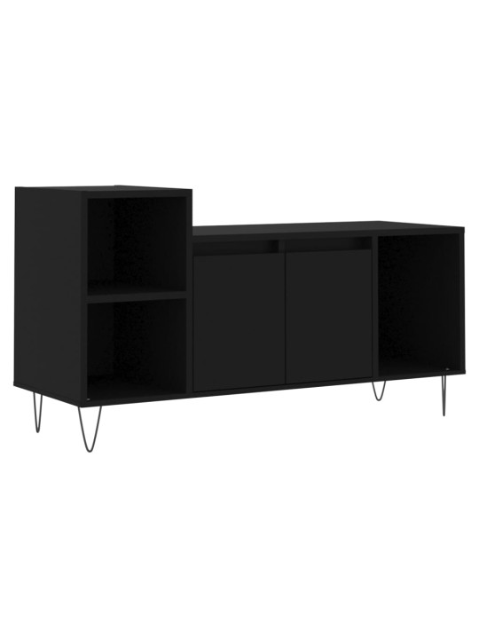Tv skapītis, melns, 100x35x55 cm, inženierijas koks