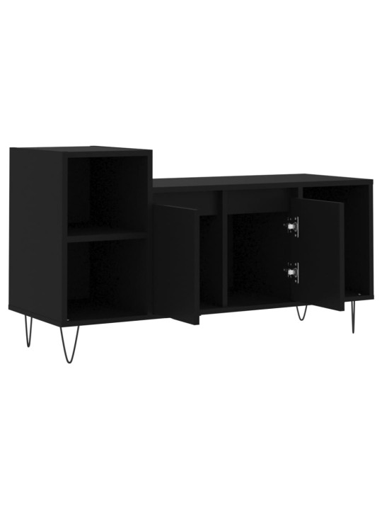 Tv skapītis, melns, 100x35x55 cm, inženierijas koks
