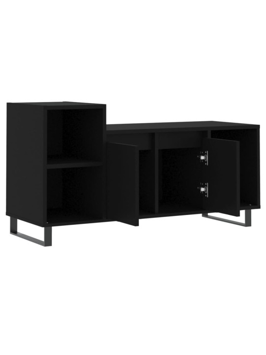 Tv skapītis, melns, 100x35x55 cm, inženierijas koks