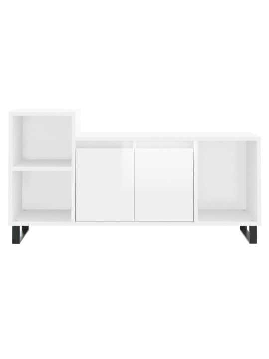 Tv skapītis, spīdīgi balts, 100x35x55 cm, inženierijas koks