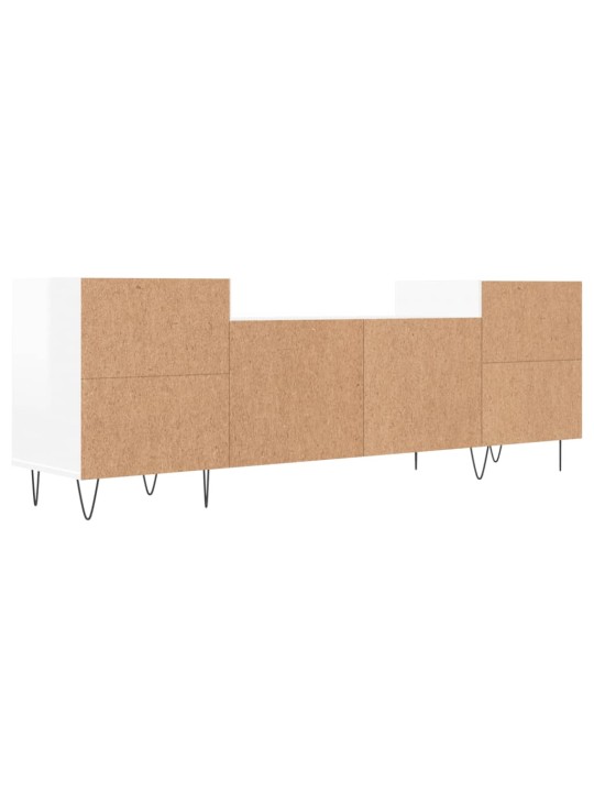 Tv skapītis, spīdīgi balts, 160x35x55 cm, inženierijas koks