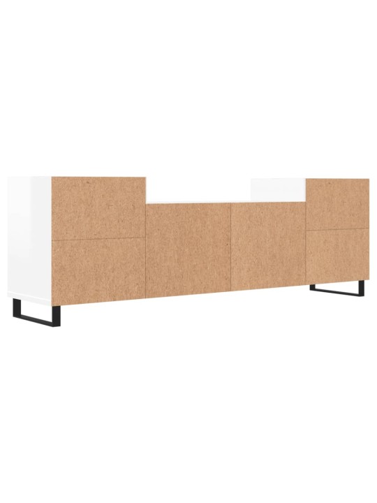 Tv skapītis, spīdīgi balts, 160x35x55 cm, inženierijas koks