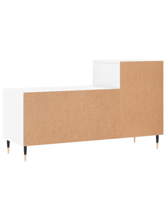 Apavu plaukts, spīdīgi balts, 102x36x60 cm, inženierijas koks