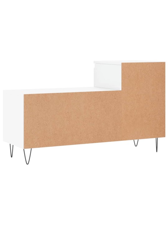 Apavu plaukts, spīdīgi balts, 102x36x60 cm, inženierijas koks
