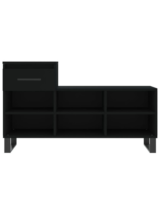 Apavu plaukts, melns, 102x36x60 cm, inženierijas koks