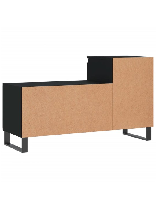 Apavu plaukts, melns, 102x36x60 cm, inženierijas koks