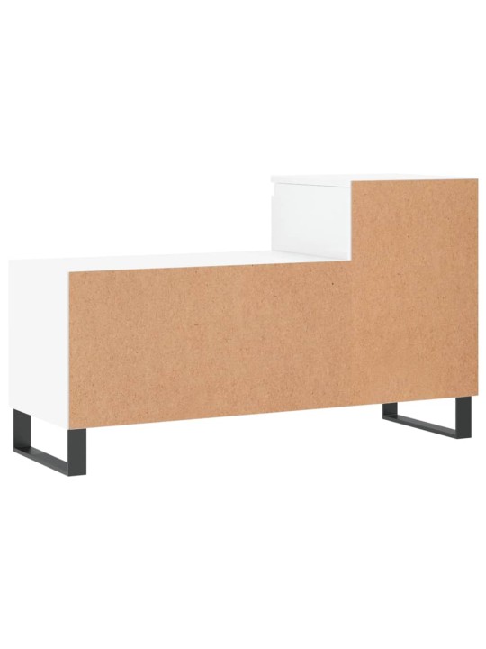 Apavu plaukts, spīdīgi balts, 102x36x60 cm, inženierijas koks