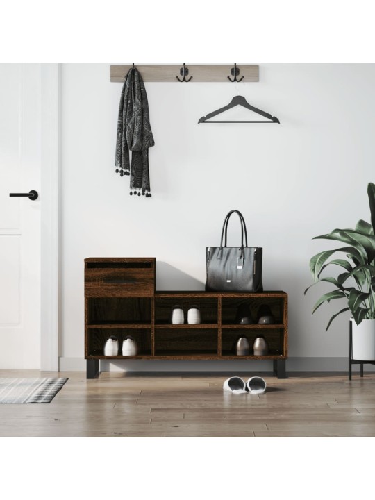 Apavu plaukts, brūna ozolkoka, 102x36x60 cm, inženierijas koks