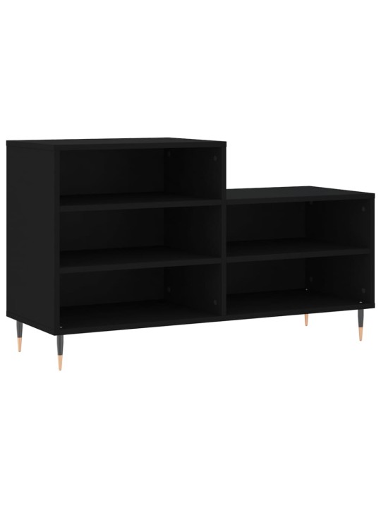 Apavu plaukts, melns, 102x36x60 cm, inženierijas koks