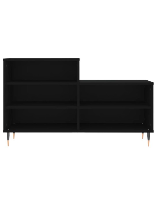 Apavu plaukts, melns, 102x36x60 cm, inženierijas koks