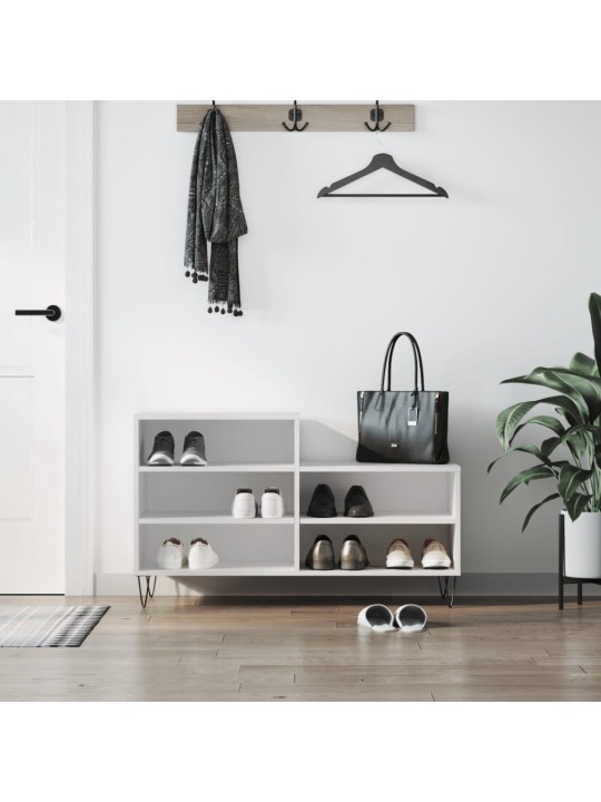 Apavu plaukts, balts, 102x36x60 cm, inženierijas koks