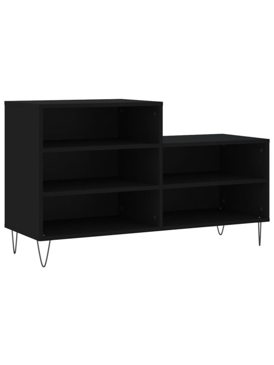 Apavu plaukts, melns, 102x36x60 cm, inženierijas koks