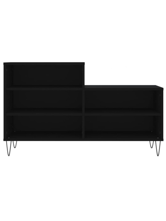 Apavu plaukts, melns, 102x36x60 cm, inženierijas koks
