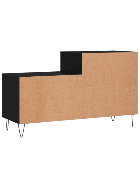 Apavu plaukts, melns, 102x36x60 cm, inženierijas koks