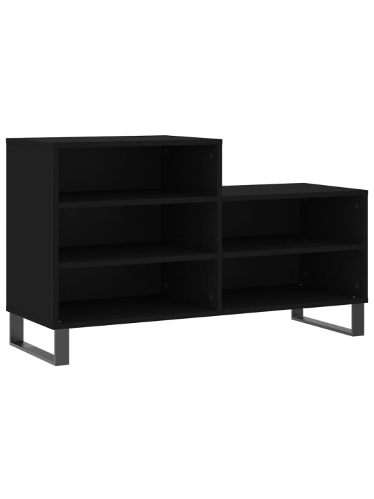 Apavu plaukts, melns, 102x36x60 cm, inženierijas koks