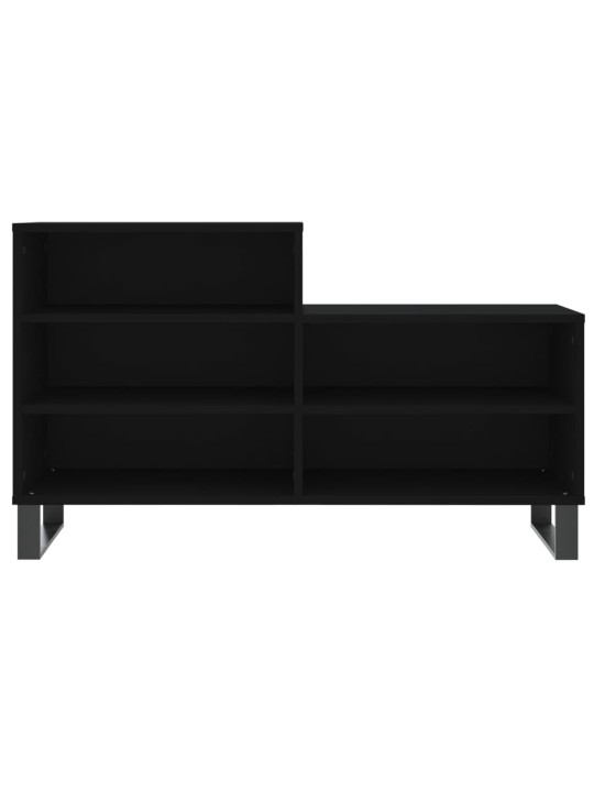 Apavu plaukts, melns, 102x36x60 cm, inženierijas koks