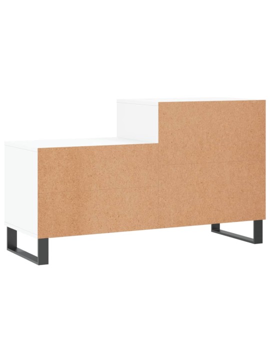 Apavu plaukts, spīdīgi balts, 102x36x60 cm, inženierijas koks