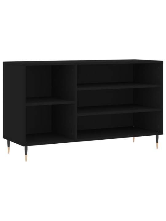Apavu plaukts, melns, 102x36x60 cm, inženierijas koks
