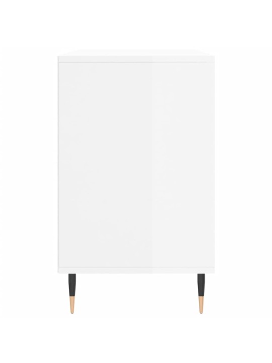 Apavu plaukts, spīdīgi balts, 102x36x60 cm, inženierijas koks