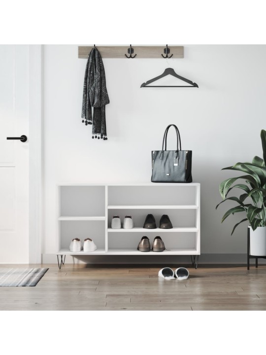 Apavu plaukts, balts, 102x36x60 cm, inženierijas koks