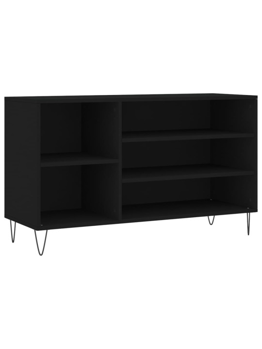 Apavu plaukts, melns, 102x36x60 cm, inženierijas koks