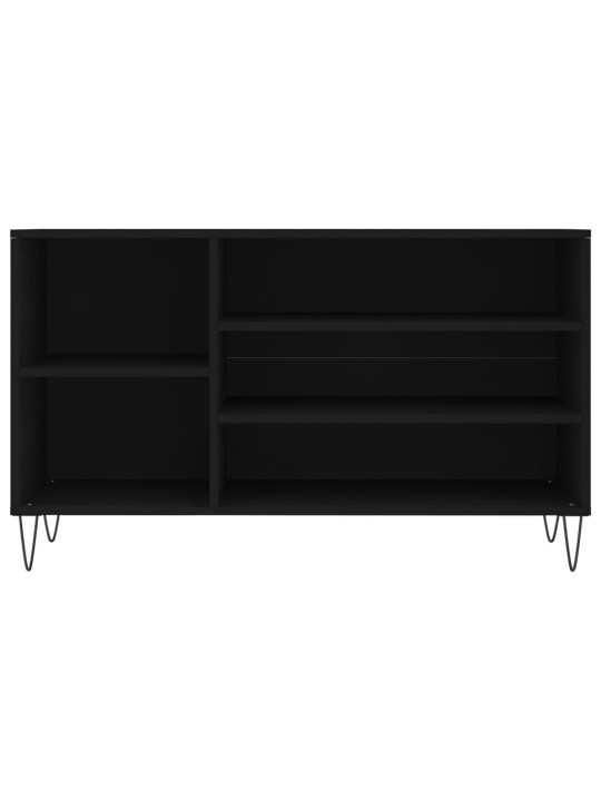 Apavu plaukts, melns, 102x36x60 cm, inženierijas koks