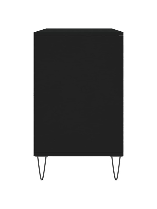 Apavu plaukts, melns, 102x36x60 cm, inženierijas koks