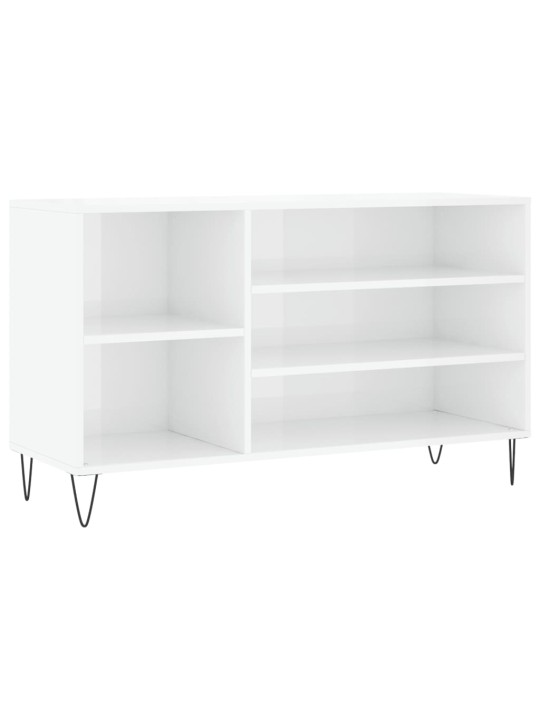 Apavu plaukts, spīdīgi balts, 102x36x60 cm, inženierijas koks