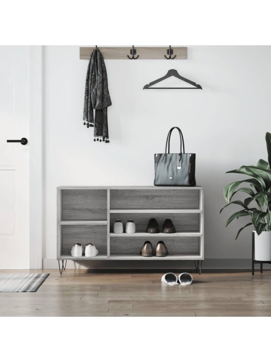 Apavu plaukts, pelēcīga ozolkoka,102x36x60cm, inženierijas koks