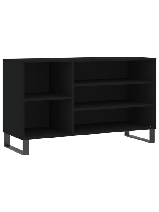 Apavu plaukts, melns, 102x36x60 cm, inženierijas koks