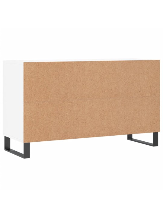 Apavu plaukts, spīdīgi balts, 102x36x60 cm, inženierijas koks
