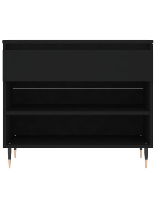 Apavu plaukts, melns, 70x36x60 cm, inženierijas koks