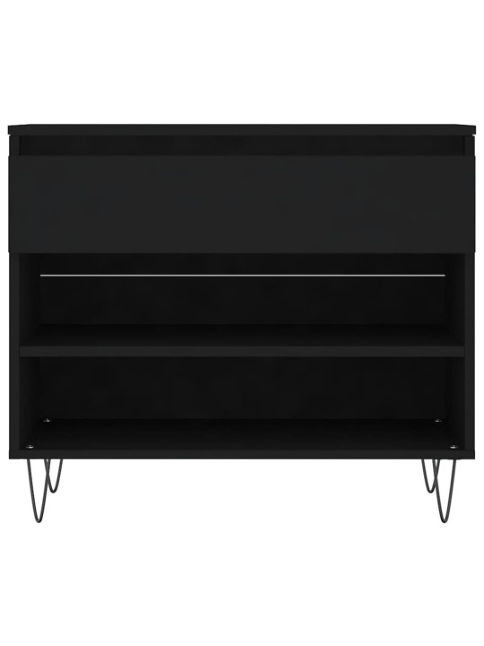 Apavu plaukts, melns, 70x36x60 cm, inženierijas koks