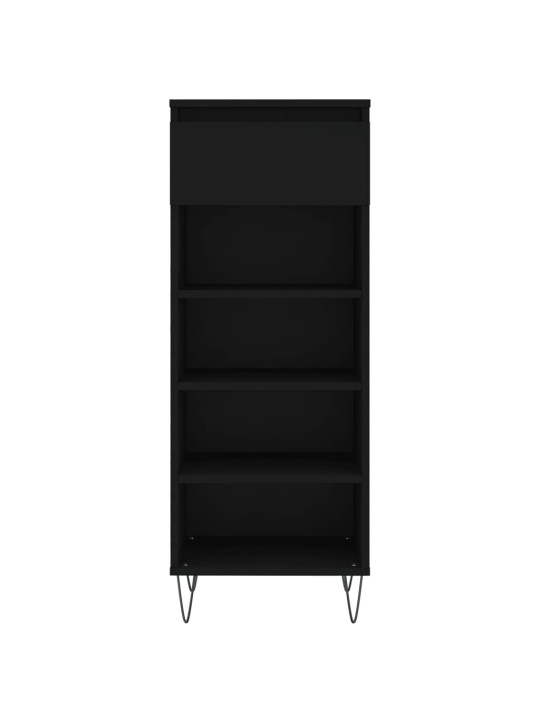 Apavu plaukts, melns, 40x36x105 cm, inženierijas koks