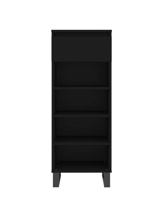 Apavu plaukts, melns, 40x36x105 cm, inženierijas koks
