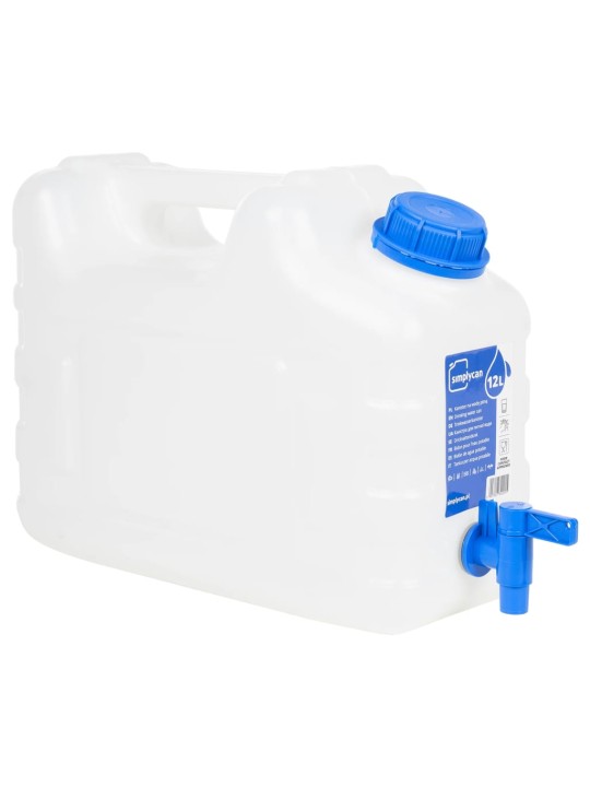 Ūdens tvertne ar krānu, caurspīdīga, 10 l, plastmasa