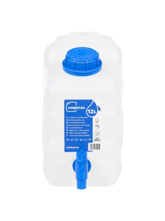 Ūdens tvertne ar krānu, caurspīdīga, 10 l, plastmasa