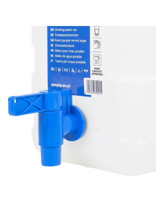 Ūdens tvertne ar krānu, caurspīdīga, 10 l, plastmasa