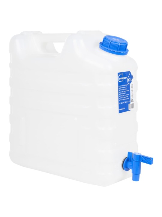 Ūdens tvertne ar krānu, caurspīdīga, 15 l, plastmasa