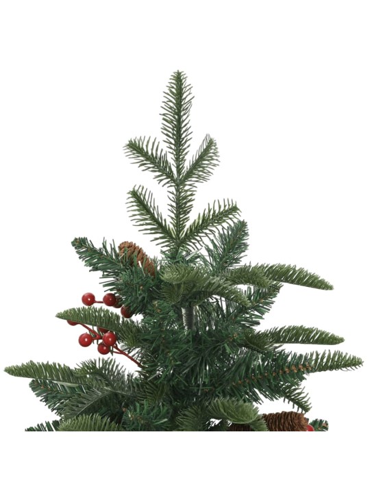 Mākslīgā Ziemassvētku egle ar čiekuriem un ogām, 120 cm